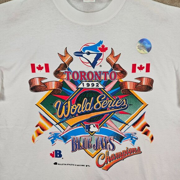MLB 1992 Toronto Blue Jays World Series Champions T-Shirt Mens XL VTG White Tee - Picture 4 of 15